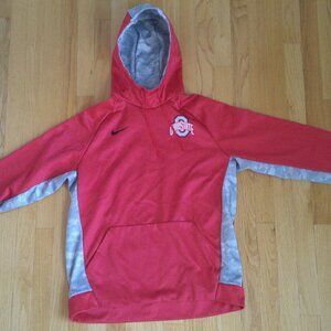 Nike Men's Red/Gray Ohio State Team Dri-Fit Hoodie Size Large
